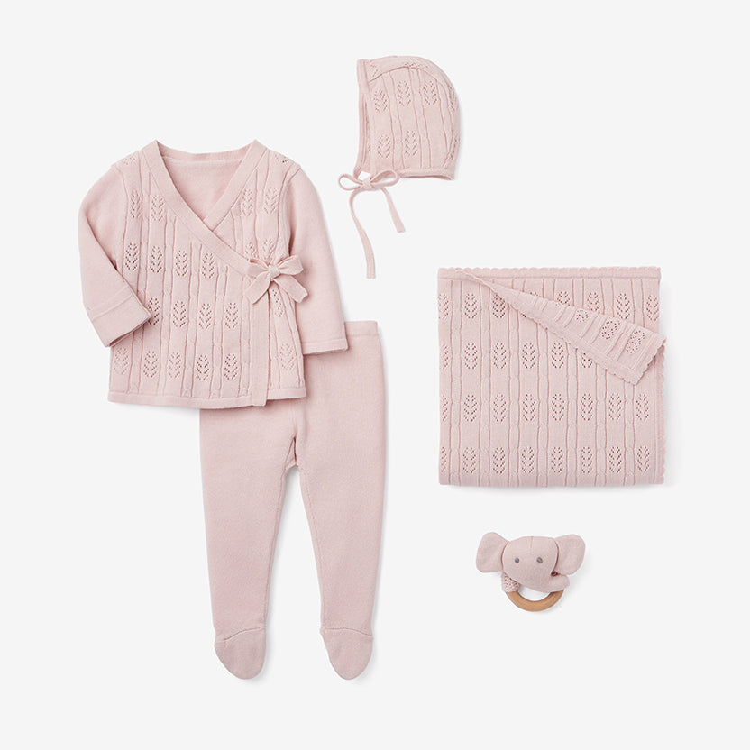 Unisex | Blush Pink Baby Layette Set w. Box | Pink