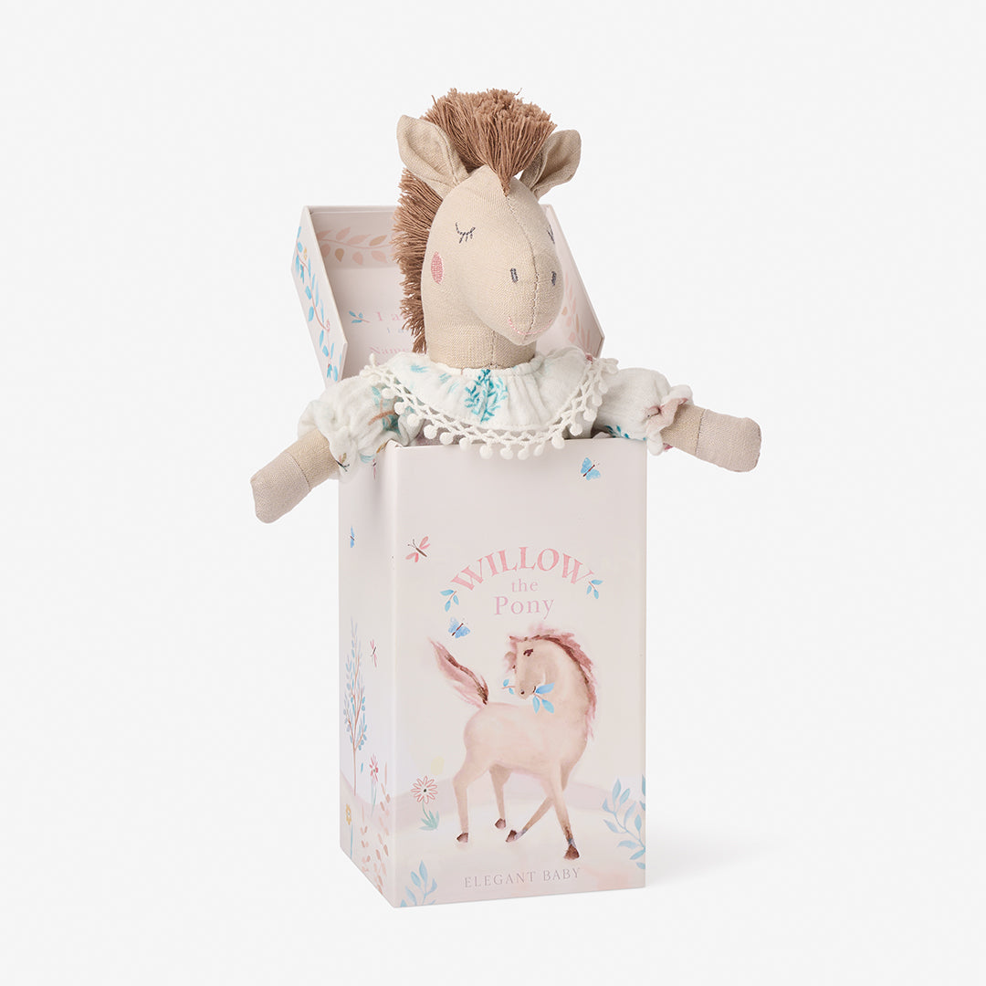 Unisex | 10" Willow the Linen Toy Pony Boxed | White
