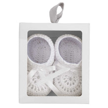 Unisex | Christening Hand Crocheted Baby Booties | White
