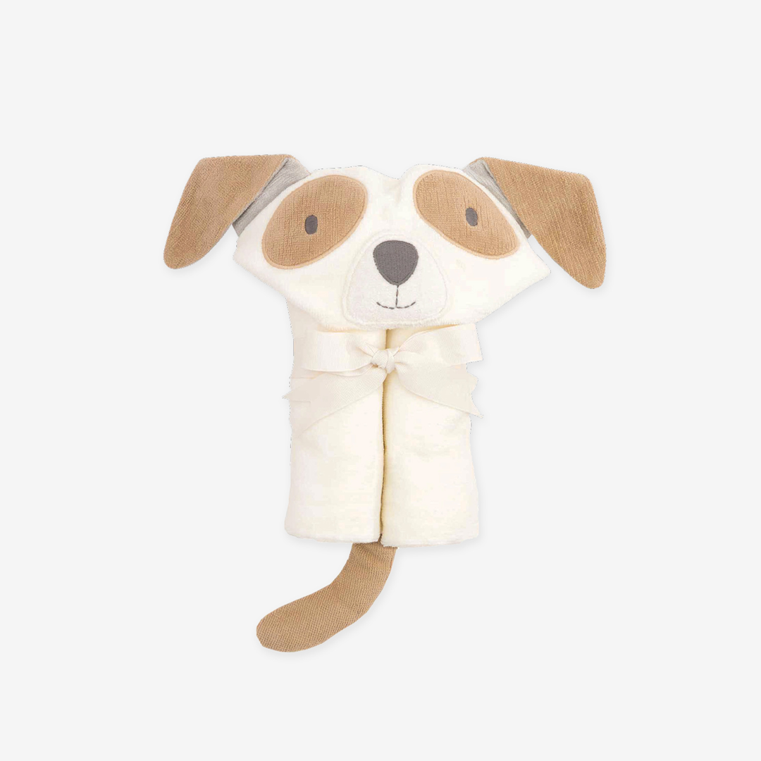 Unisex | Tan Puppy Hooded Baby Bath Wrap | Brown