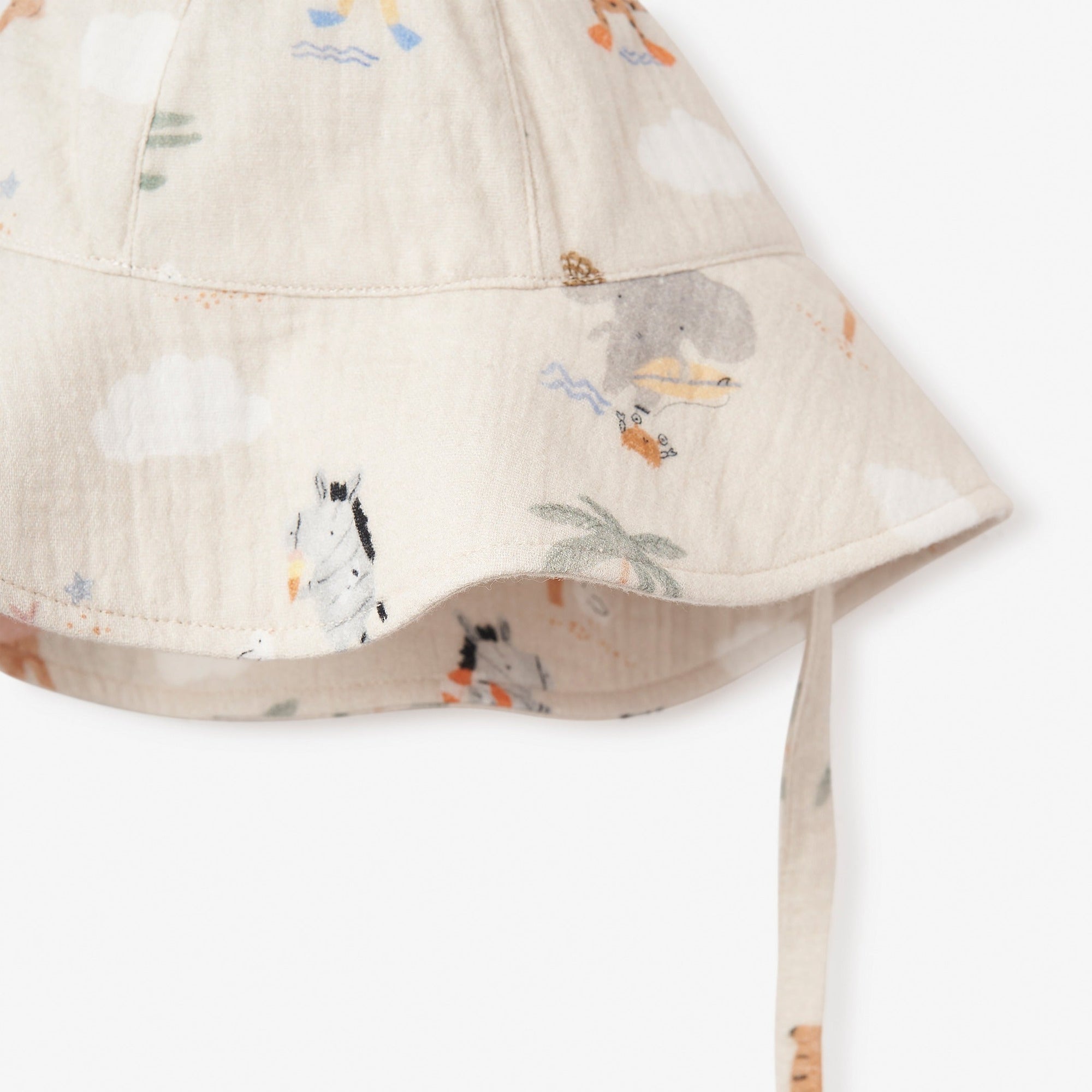 Unisex | Seaside Safari Organic Muslin Sunhat | Wheat