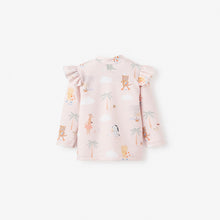 Girls | Pale Pink Flutter Sleeve Seaside Safari Baby Rash Guard | Pink