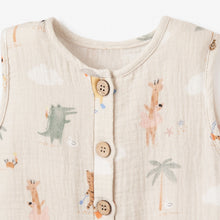 Boys | Seaside Safari Organic Muslin Shortall | Wheat