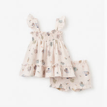Girls | Tea Party Organic Muslin Smocked Dress w/ Bloomer | Pink