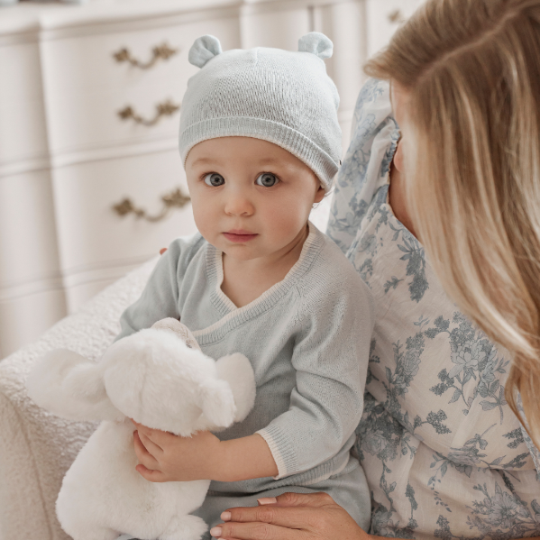Boys | Pale Blue Cashmere Baby Layette Set | Blue