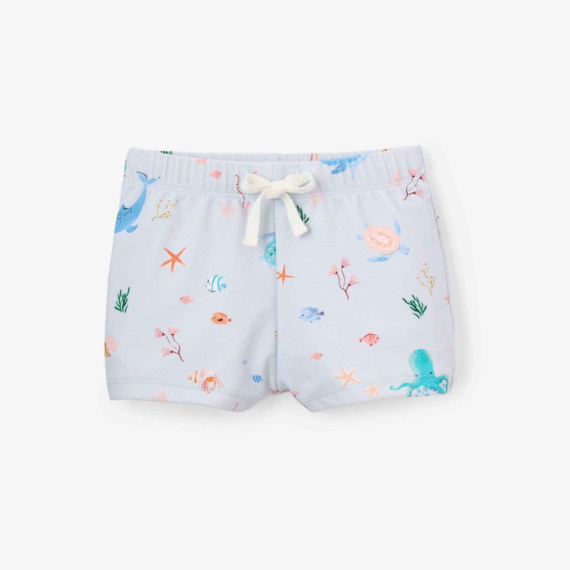 Boys | Pale Blue Ocean Adventure Baby Swim Shorts | Blue