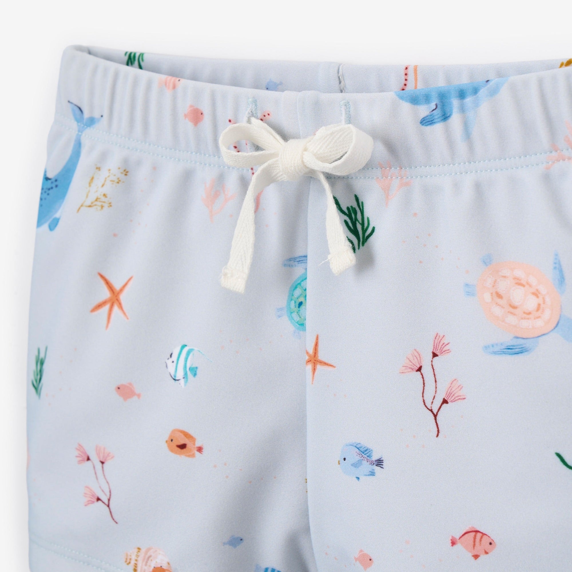 Boys | Pale Blue Ocean Adventure Baby Swim Shorts | Blue