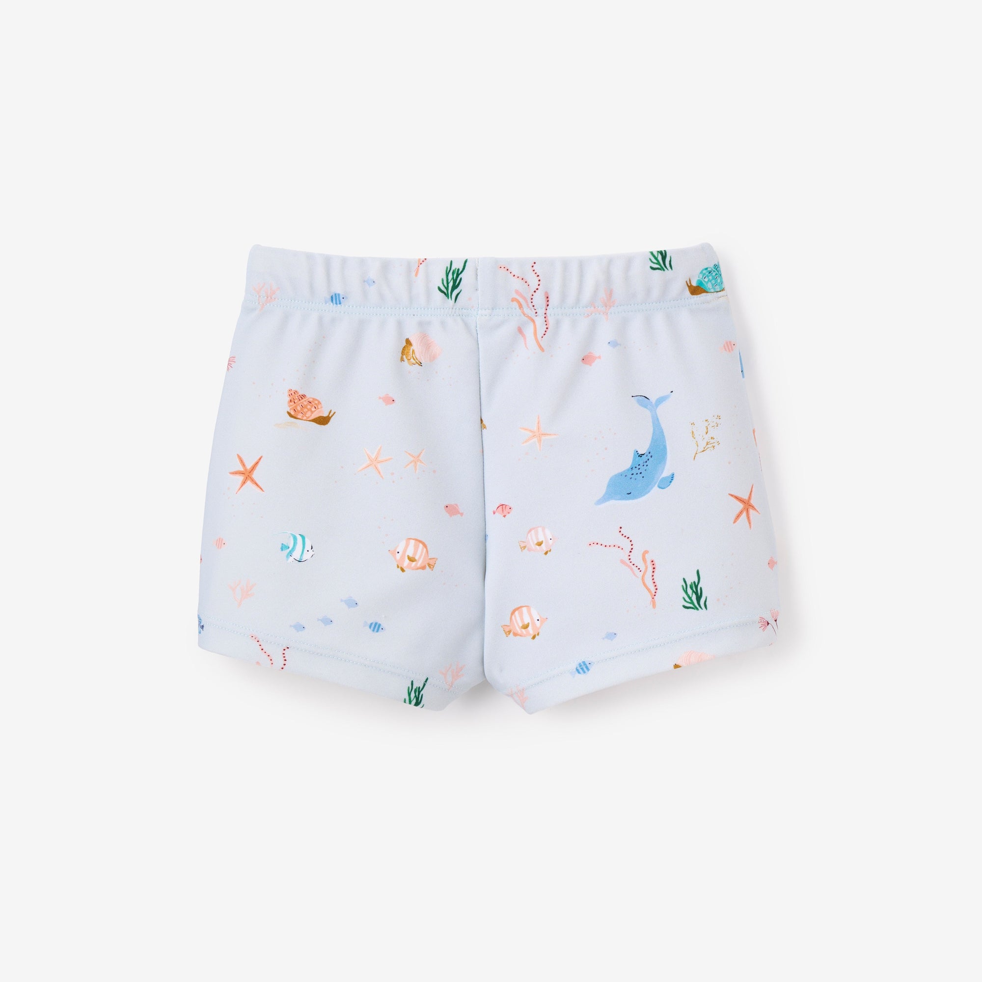 Boys | Pale Blue Ocean Adventure Baby Swim Shorts | Blue