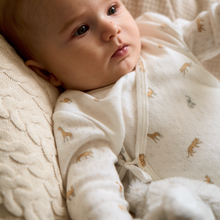 Unisex | Neutral Safari Print Organic Cotton Pointelle Layette 2 Pc Gift Set | Multi