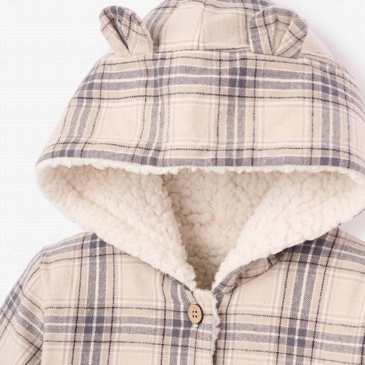 Unisex | Plaid Sherpa Reversible Jacket | Gray