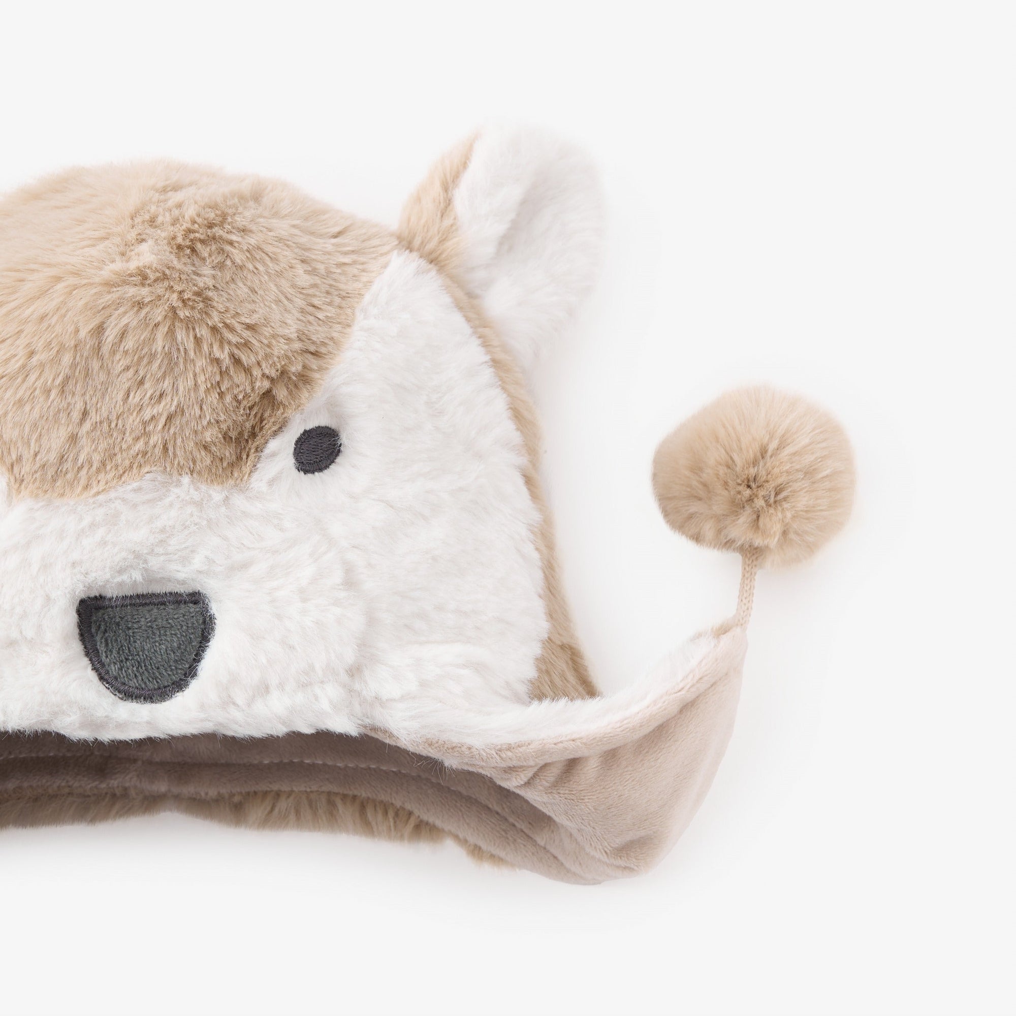 Boys | Wolf Aviator Plush Baby Hat | Gray