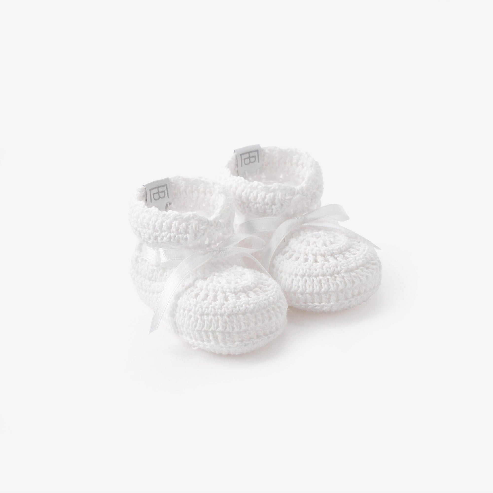 Unisex | Christening Hand Crocheted Baby Booties | White