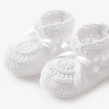Unisex | Christening Hand Crocheted Baby Booties | White