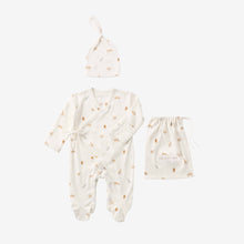 Unisex | Neutral Safari Print Organic Cotton Pointelle Layette 2 Pc Gift Set | Multi