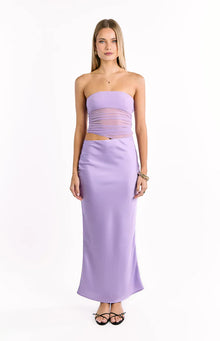 Elinor Satin Maxi Dress | Lilac