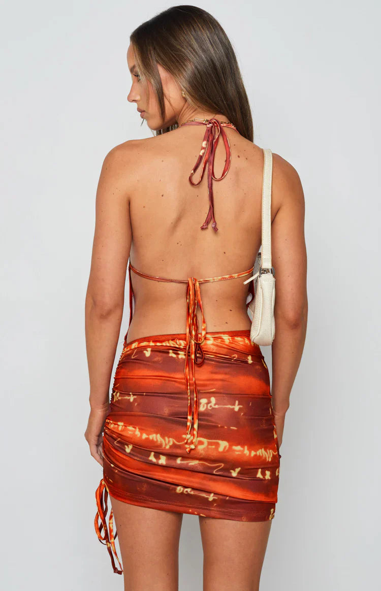 Elysha Halter Mini Dress | Red