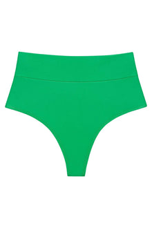 Added Coverage High Rise Bikini Bottom | Emerald Shimmer