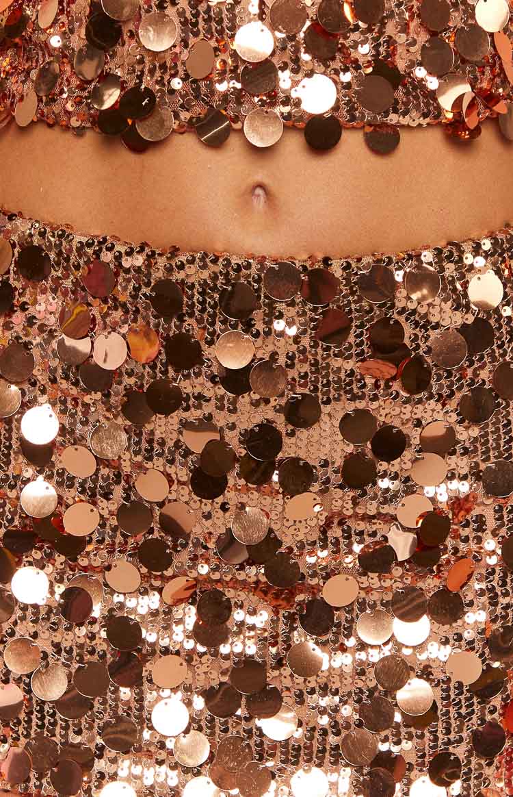 Emiko Sequin Mini Skirt | Bronze