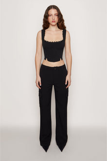 Womens | Crepe Bustier Top | Black