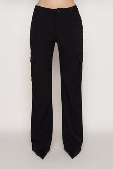 Womens | Crepe Cargo Pants | Black