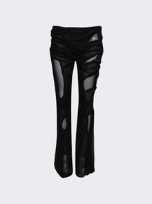Women | Di Petsa | Hand Draped Wetlook Trousers | Black