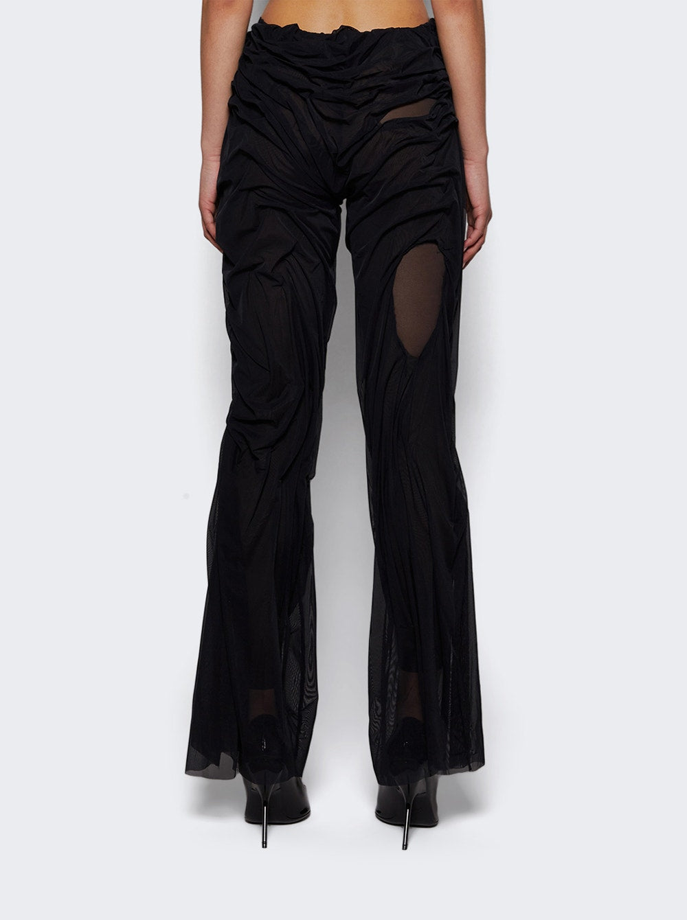 Women | Di Petsa | Hand Draped Wetlook Trousers | Black