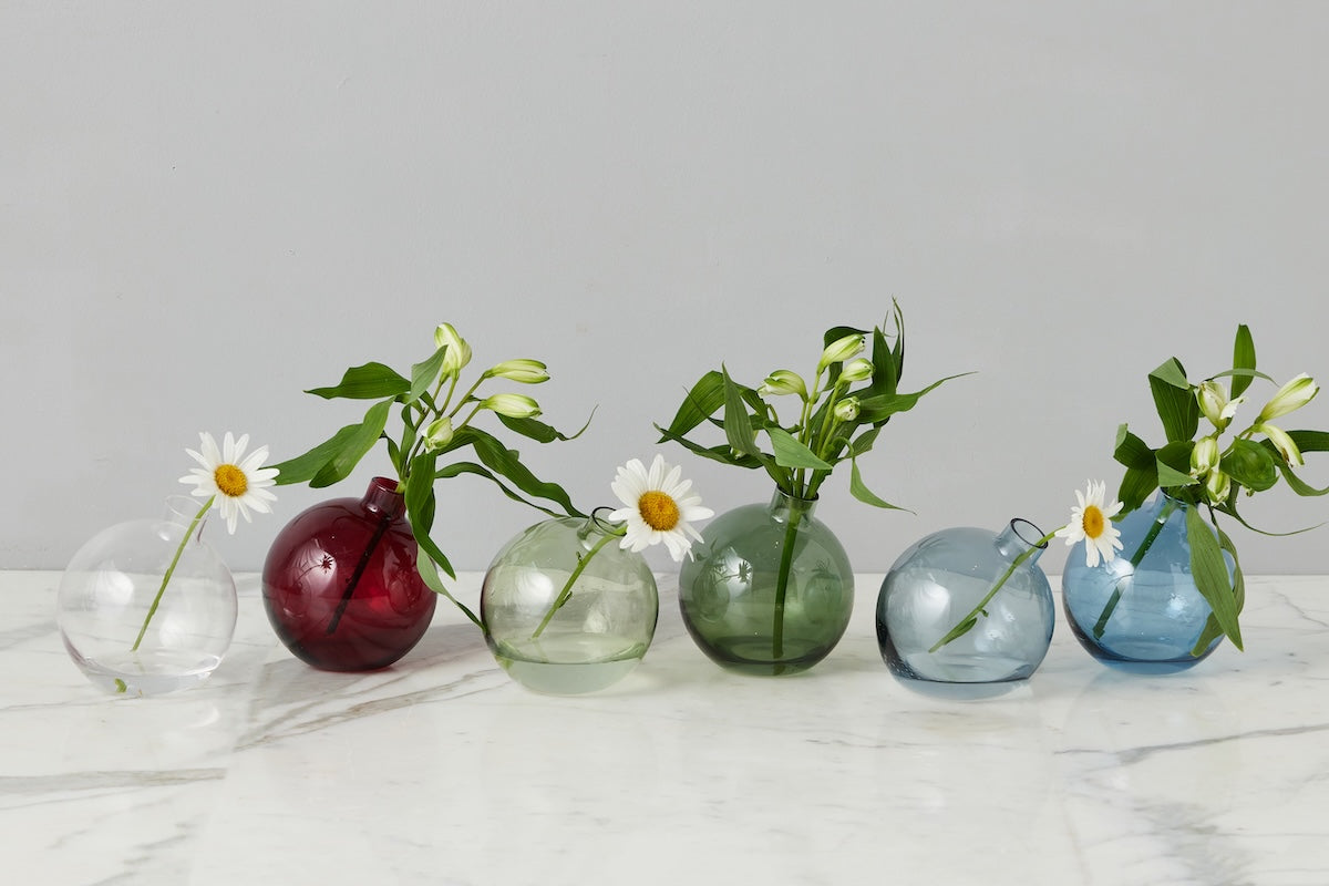 Glass Sphere Bud Vase | Denim Blue