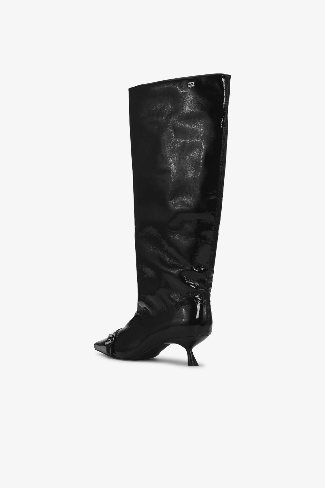 Eyelets Slouchy High Shaft Boots | Black