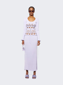 Women | Christopher Esber | Crochet Scoop Neck Long Sleeve Crop | Lilac