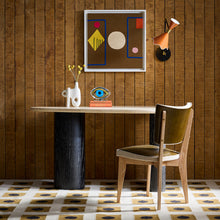 Druggist Eye Objet with Oeuf Travertine Desk