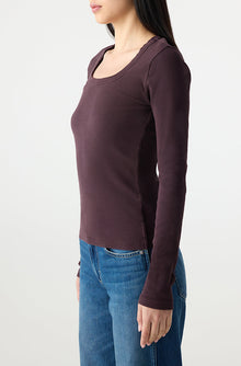 AMO Denim | Angelina Long Sleeve in Aubergine