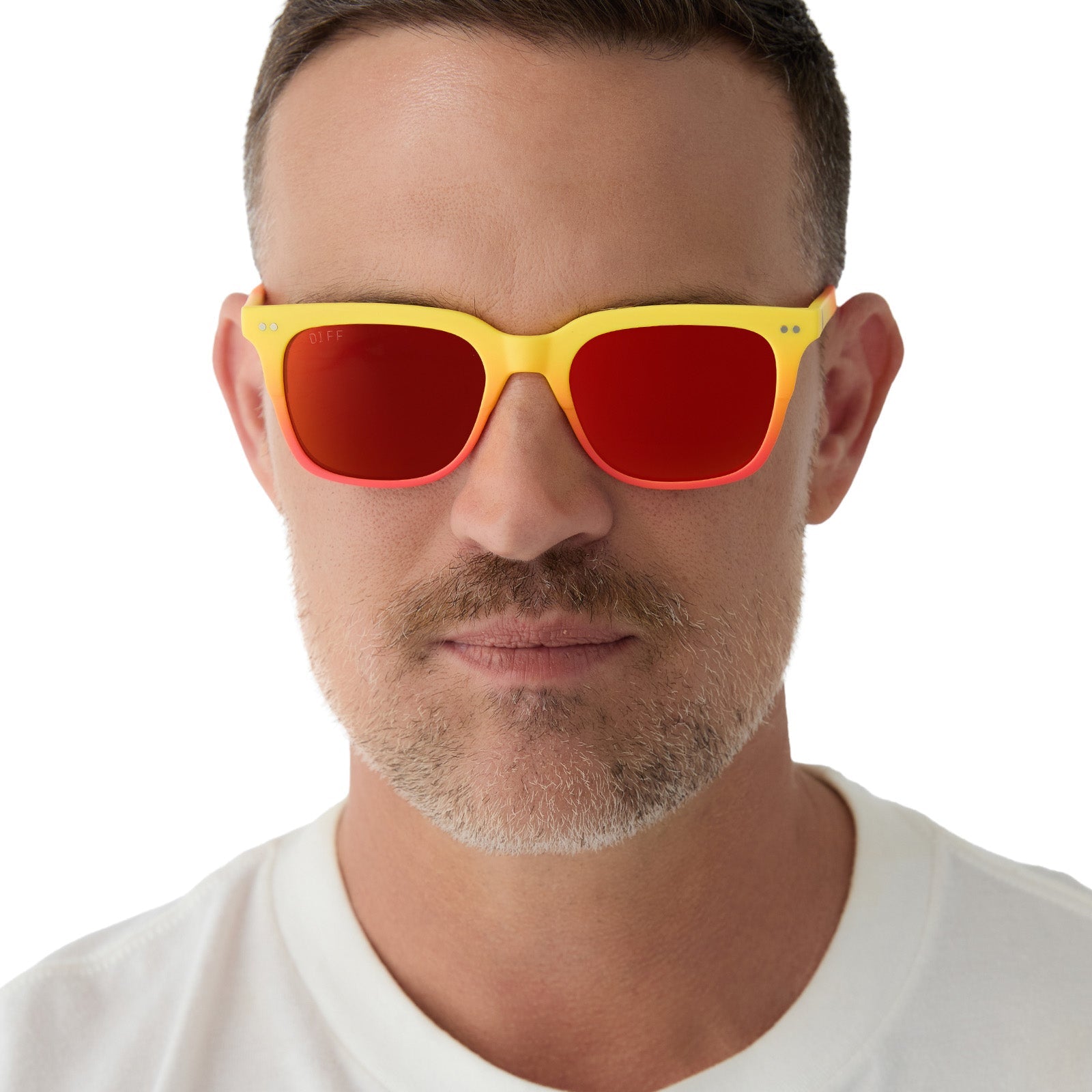 Unisex | Human Torch Sunglasses | Radiant Yellow To Orange Flame Fade | Blazing Red Orange Polarized Lenses