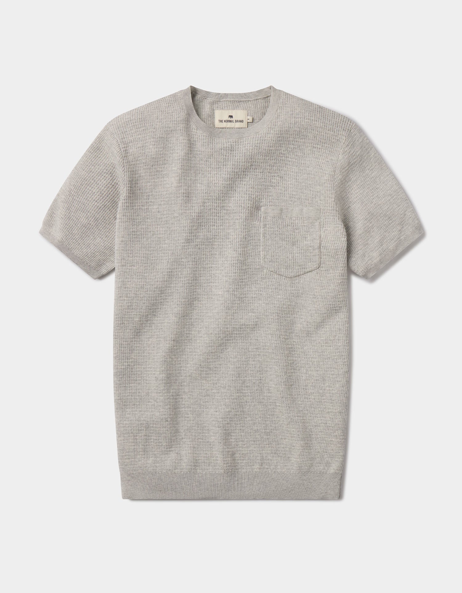 Men | Waffle Knit Sweater Tee | Stone