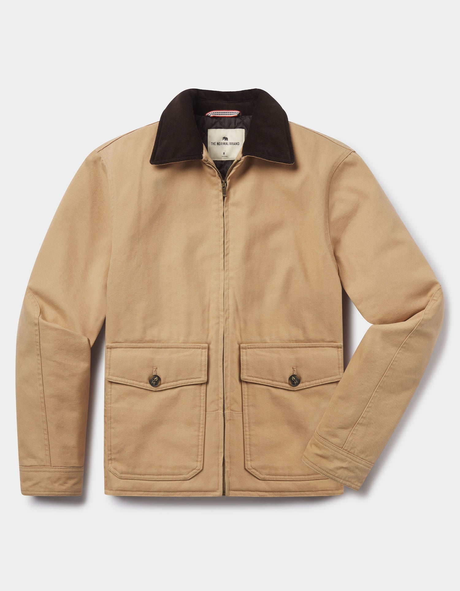 Men | Canvas Zip Front Jacket | Tan