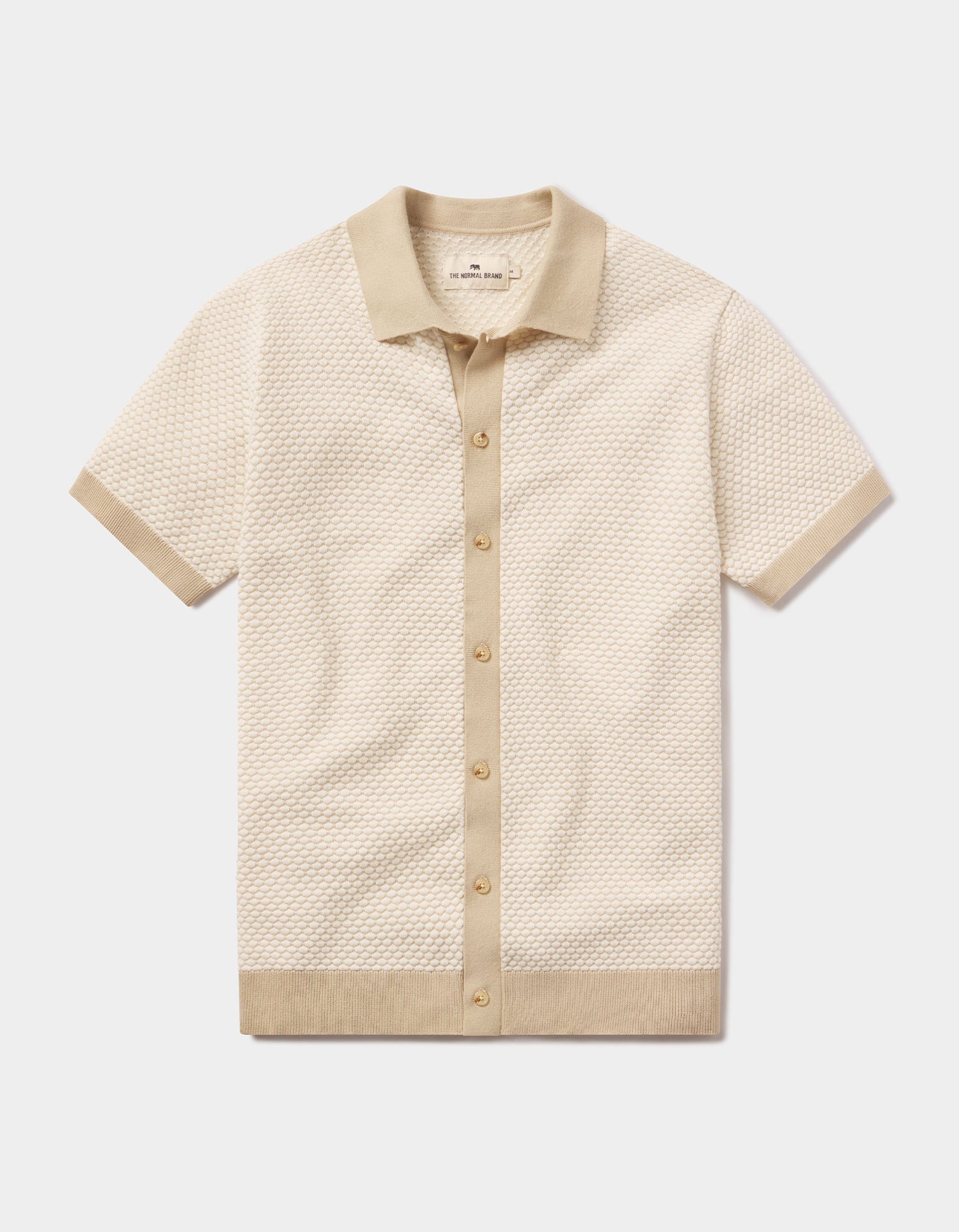 Men | Robles Knit Jacquard Button Up | Ivory/Khaki