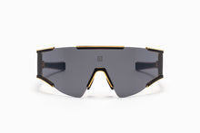 Unisex | Fleche Sunglass | Gold - Black Enamel - Matte Black | Dark Grey w/ Black Mirror