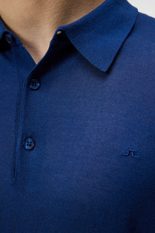 Men | Ridge Lyocell Silk Polo | Estate Blue