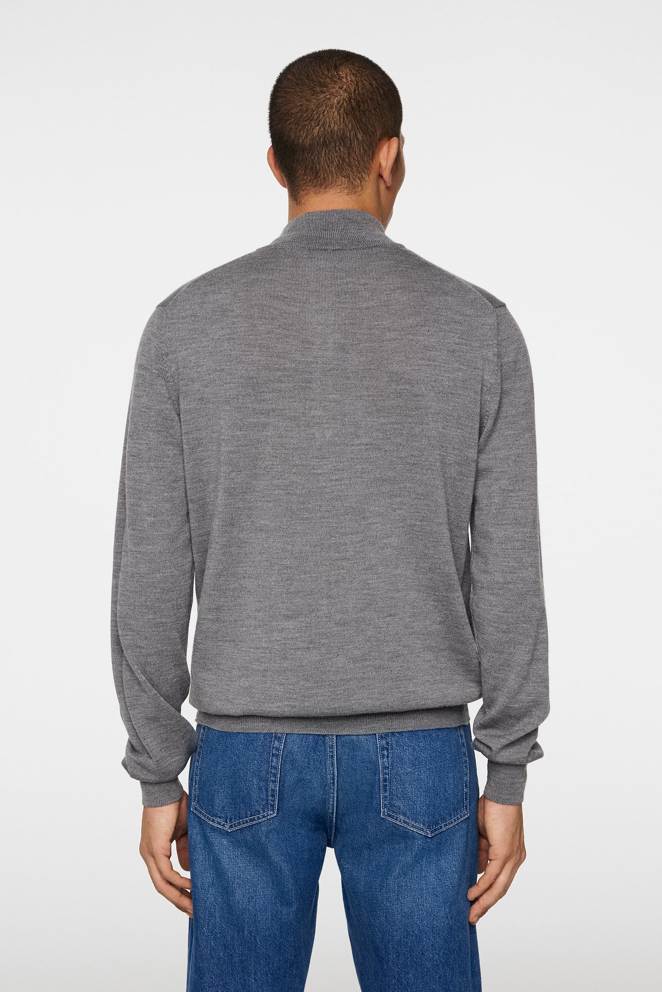 Men | Kiyan Quarter Zip Sweater | Mid Grey Melange