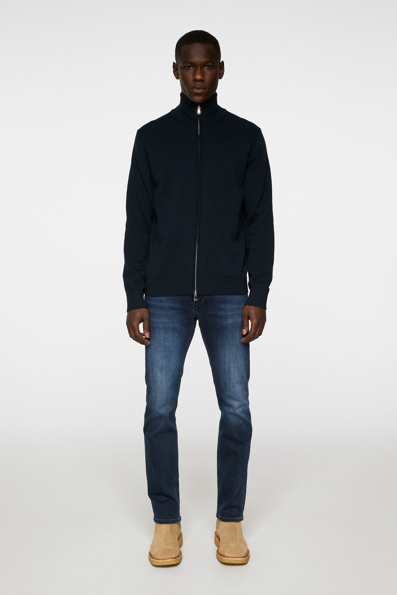 Men | Alexis Full Zip Cardigan | JL Navy