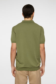 Men | Ridge Knitted Polo | Olivine