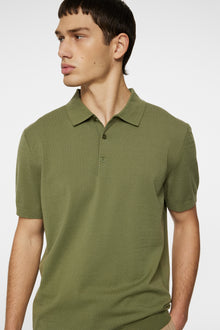 Men | Ridge Knitted Polo | Olivine