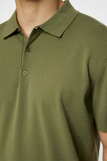 Men | Ridge Knitted Polo | Olivine