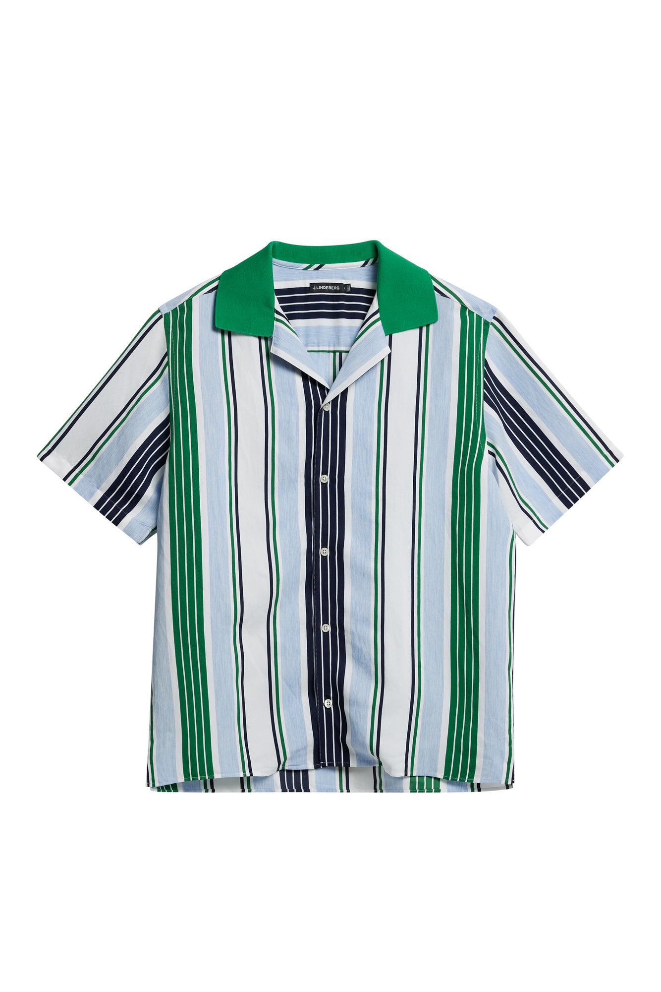 Men | Skala Knit Collar Stripe Shirt | Estate Blue