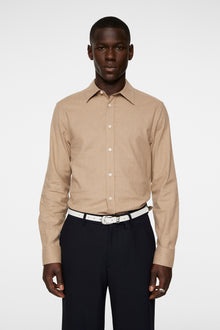 Men | Light Flannel Slim Shirt | Tiger Brown