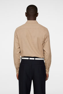 Men | Light Flannel Slim Shirt | Tiger Brown