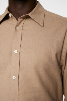 Men | Light Flannel Slim Shirt | Tiger Brown
