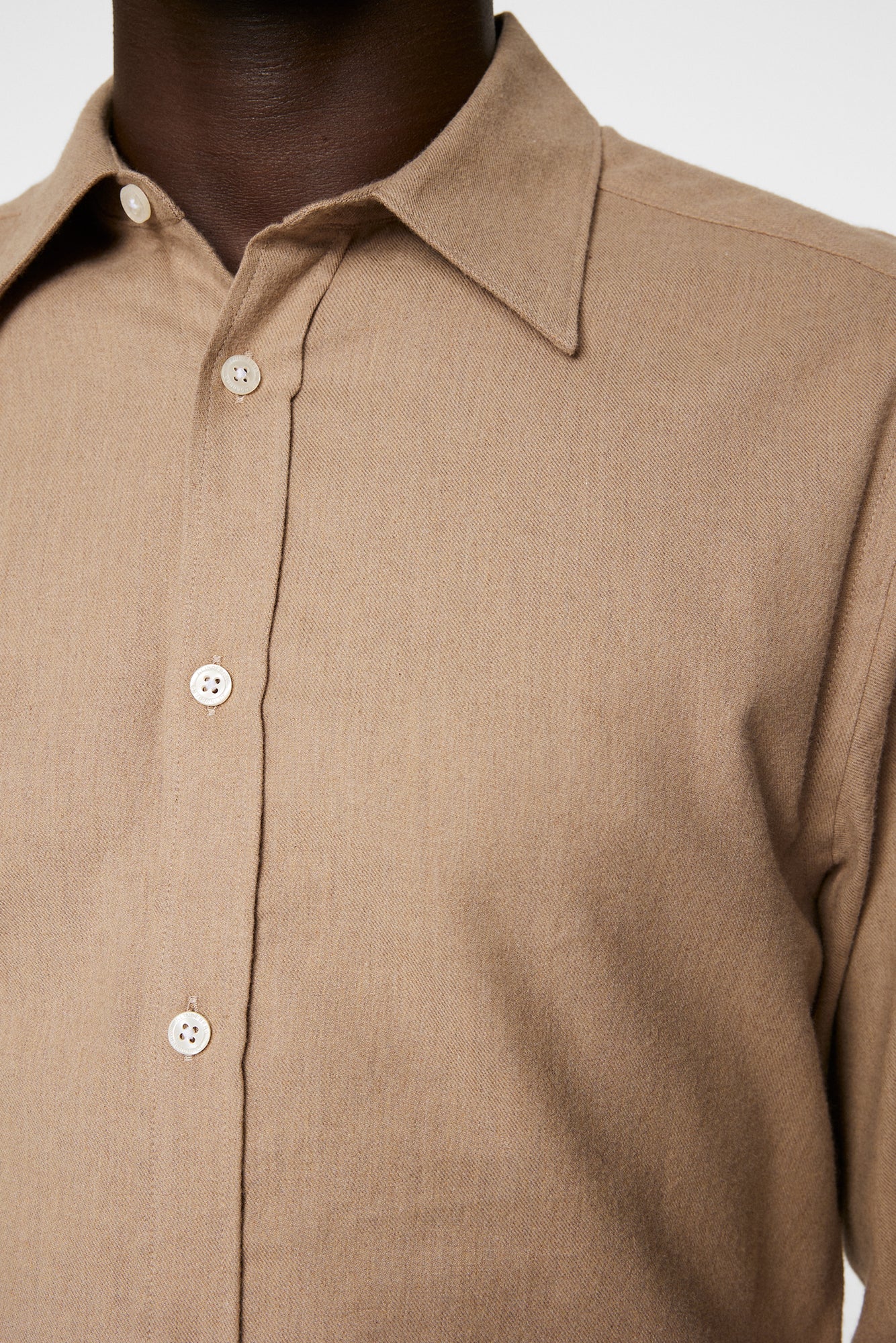 Men | Light Flannel Slim Shirt | Tiger Brown