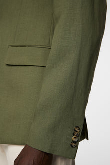 Men | Elton U Super Linen Blazer | Olivine