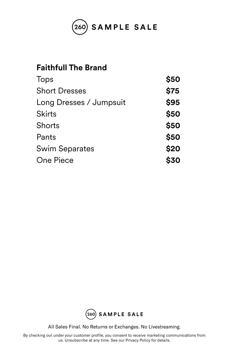 Price table