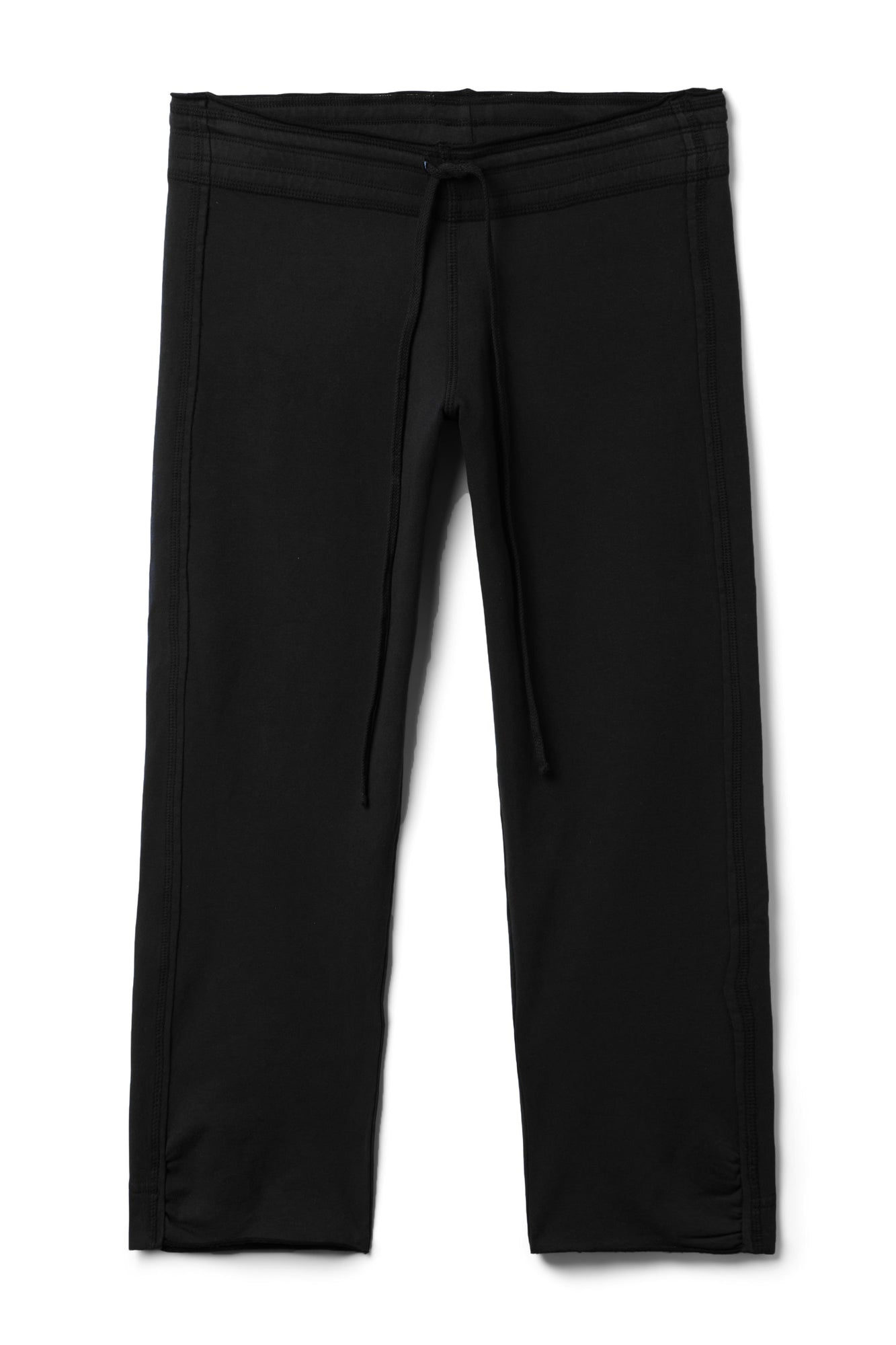 Women | Cut-Off Side Shirred Crop Sweatpant | Black